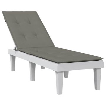 Cuscino per Sdraio Grigio Scuro Mélange (75+105) x 50 x 4 Tessuto