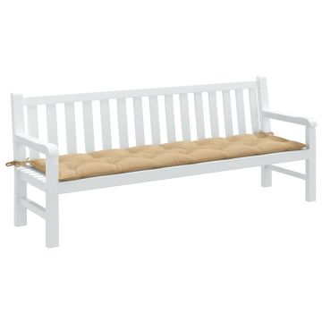 Cuscino per Panca da Giardino Beige Mélange 200x50x7 cm Tessuto