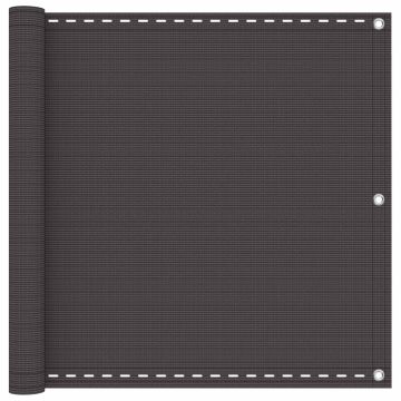 Schermo da balcone Antracite 75 x 700 cm HDPE e alluminio