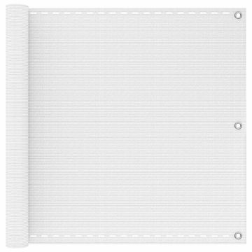 Schermo da balcone Bianco 90 x 1200 cm HDPE e alluminio