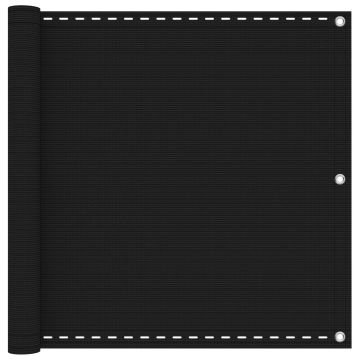 Schermo da balcone Nero 90 x 1000 cm HDPE e alluminio
