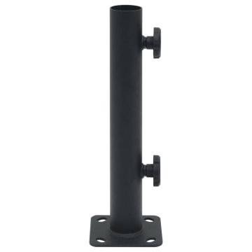 Base per Ombrellone per Palo da Ø32/34/38 mm Nero Opaco Acciaio