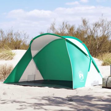 Tenda da Spiaggia 2 Persone Pop-Up Verde Mare Impermeabile