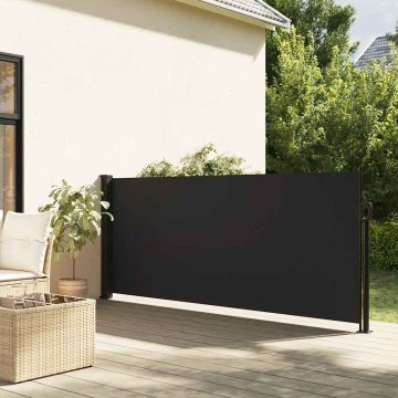 Tenda da Sole Laterale Retrattile Nera 117x300 cm