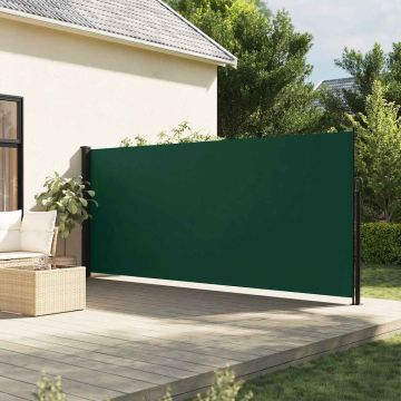 Tenda da Sole Laterale Retrattile Verde Scuro 180x500 cm