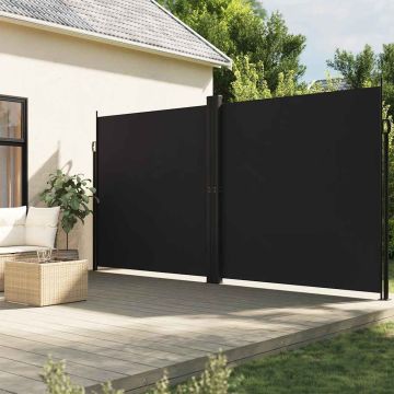 Tenda da Sole Laterale Retrattile Nera 220x600 cm