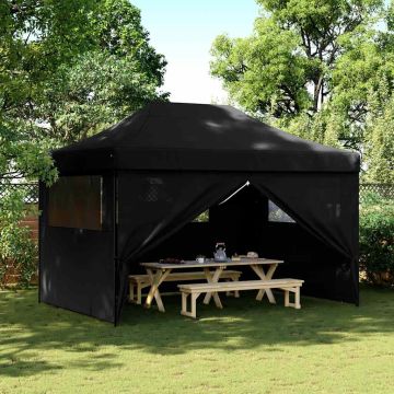 Tendone per Feste Pieghevole Pop-Up con 4 Pareti Nero