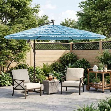 Ombrellone Giardino con Palo in Acciaio Blu 269x269x235 cm