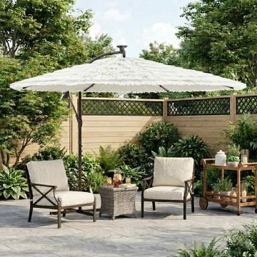 Ombrellone Giardino con Palo in Acciaio Bianco 290x290x238 cm