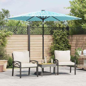 Ombrellone Giardino con Palo in Acciaio Blu 268x268x226 cm