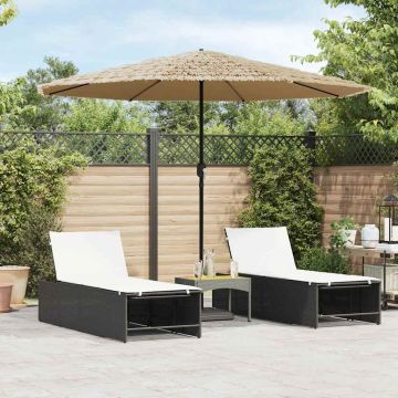Ombrellone Giardino con Palo in Acciaio Marrone 324x324x247 cm