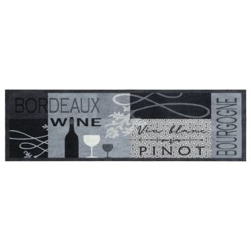 Tappeto da Cucina Lavabile Grigio Vino 45x150 cm in Velluto