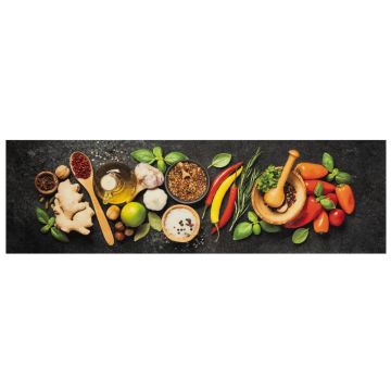 Tappeto da Cucina Lavabile Spezie 45x150 cm Velluto
