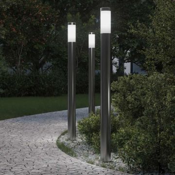 Lampioni a palo 3 pz 110 cm Acciaio Inox IP44