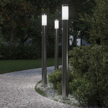 Lampioni a paletto con sensore 3 pz 110 cm Acciaio Inox IP44