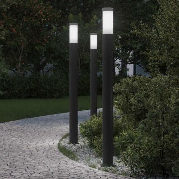 Lampioni a palo 3 pz 110 cm Acciaio Inox IP44