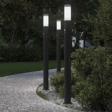 Lampioni a paletto con sensore 3 pz 110 cm Acciaio Inox IP44