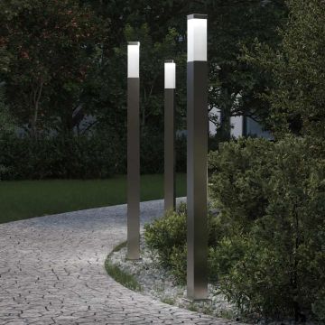 Lampioni a palo 3 pz 110 cm Acciaio Inox IP44