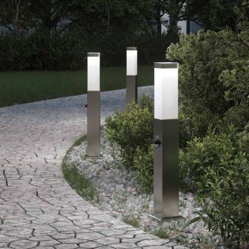 Lampioni a paletto con sensore 3 pz 50 cm Acciaio Inox IP44