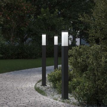 Lampioni a palo 3 pz 80 cm Nero IP44