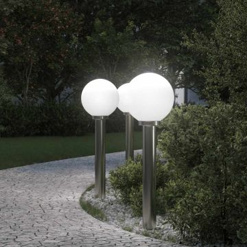 Lampioni a palo 3 pz 80 cm Acciaio Inox IP44