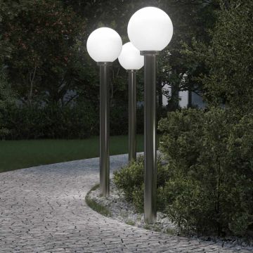Lampioni a palo 3 pz 120 cm Acciaio Inox IP44