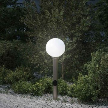 Lampada a paletto con presa elettrica 80 cm Acciaio Inox IP44