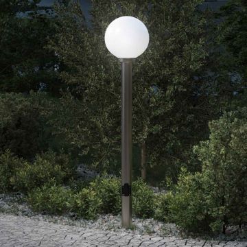 Lampada a paletto con presa elettrica 120 cm Acciaio Inox IP44