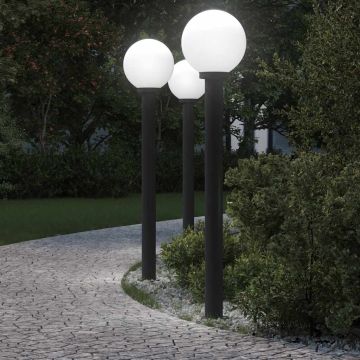 Lampioni a palo 3 pz 120 cm Nero IP44