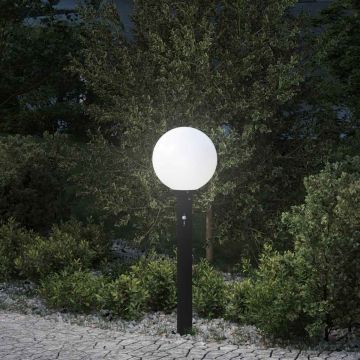 Lampada a paletto con sensore 80 cm Nera IP44