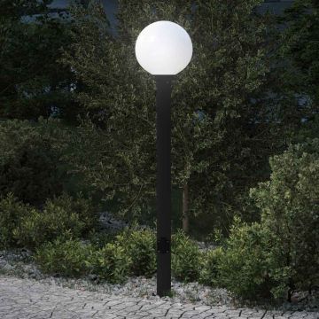 Lampada a paletto con presa di corrente 120 cm Nera IP44