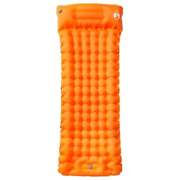 Materasso Campeggio Autogonfiabile Cuscini 1 Persona Arancio
