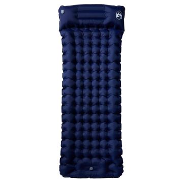 Materasso Campeggio Autogonfiabile Cuscini 1 Persona Blu Marino