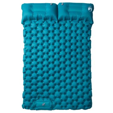 Materasso da Campeggio Autogonfiabile con Cuscini 2 Persone Blu