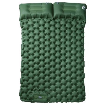Materasso Campeggio Autogonfiabile con Cuscini 2 Persone Verde