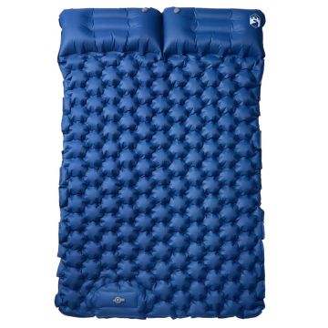 Materasso Campeggio Autogonfiabile Cuscini 2 Persone Blu Marino