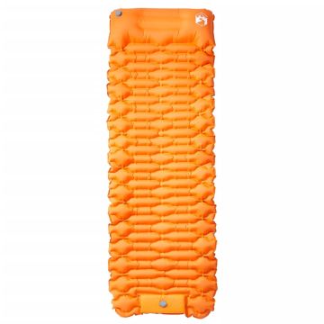 Materasso Campeggio Autogonfiabile Cuscini 1 Persona Arancio