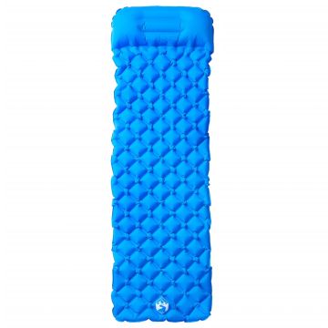 Materasso da Campeggio Gonfiabile con Cuscino 1 Persona Blu