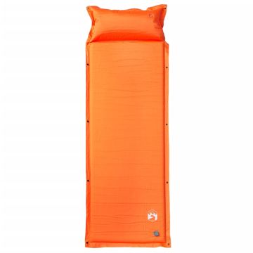 Materasso Campeggio Autogonfiabile Cuscini 1 Persona Arancio