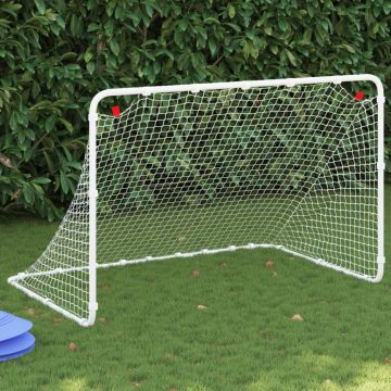 Porta da calcio bianca 122x81x81 cm in acciaio