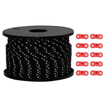 Corda Tenda con Strisce Riflettenti e Chiavi 50 m 5 mm