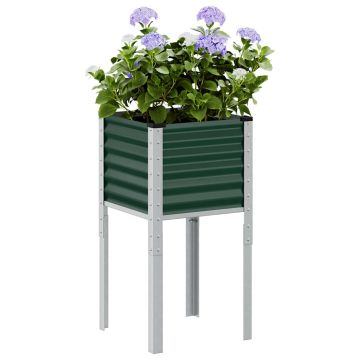 Fioriera da giardino verde 45x45x88 cm in acciaio