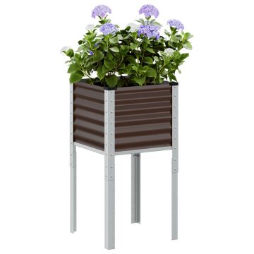 Fioriera da giardino marrone 45x45x88 cm in acciaio