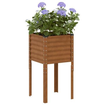 Fioriera da giardino 45x45x88 cm in acciaio corten