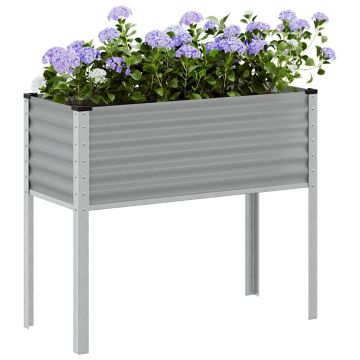 Fioriera da Giardino Grigia 100x45x90 cm in Acciaio