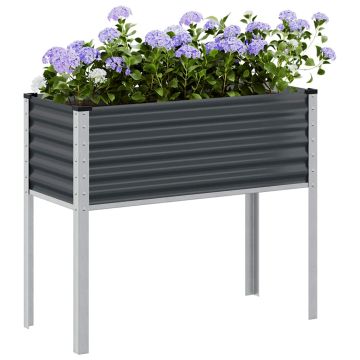 Fioriera da giardino antracite 100x45x90 cm in acciaio