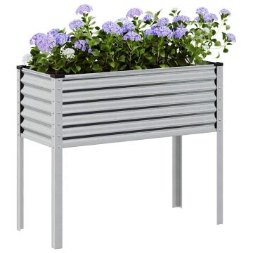 Fioriera da giardino 100x45x90 cm in acciaio zincato