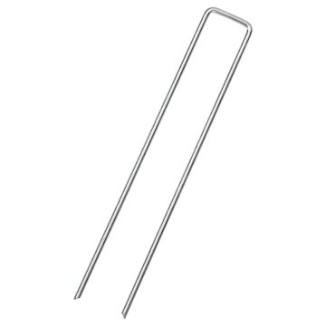 Picchetti da Terra a Forma di U 25pz 20x4 cm in Acciaio Zincato