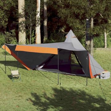 Tenda Familiare Tipi 8 Persone Grigia e Arancione Impermeabile