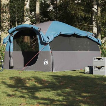 Tenda Familiare a Tunnel per 6 Persone Blu Resistente all'acqua